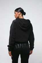 Load image into Gallery viewer, Women&#39;s Denim Panel Deconstructed Track Top - Black