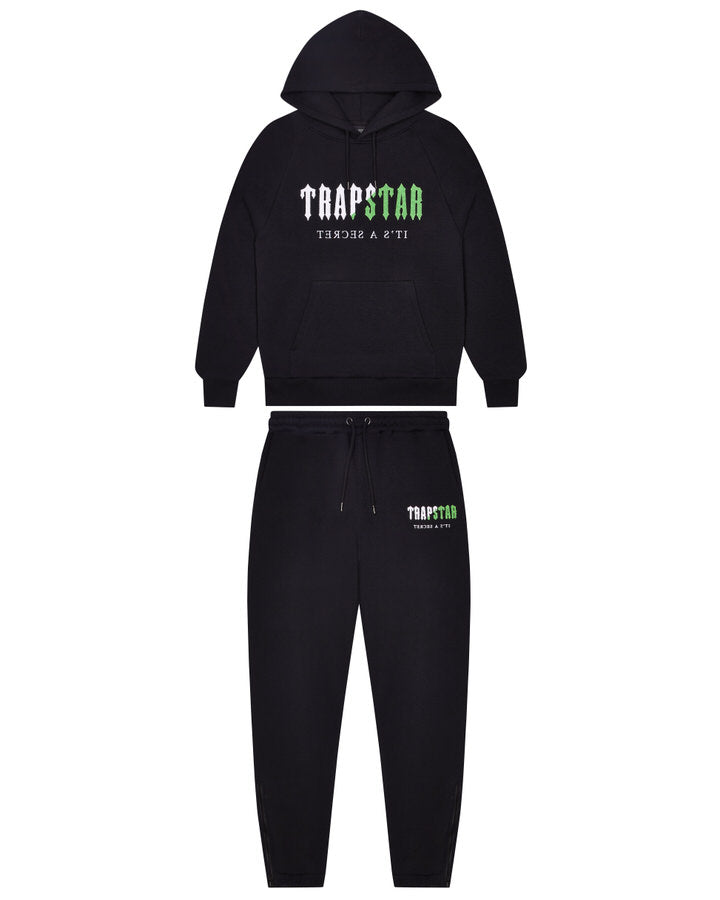 Decoded Chenille Hooded Tracksuit - Black/Green