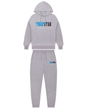 Load image into Gallery viewer, Decoded Chenille Hooded Tracksuit - Grey/Blue/Grey
