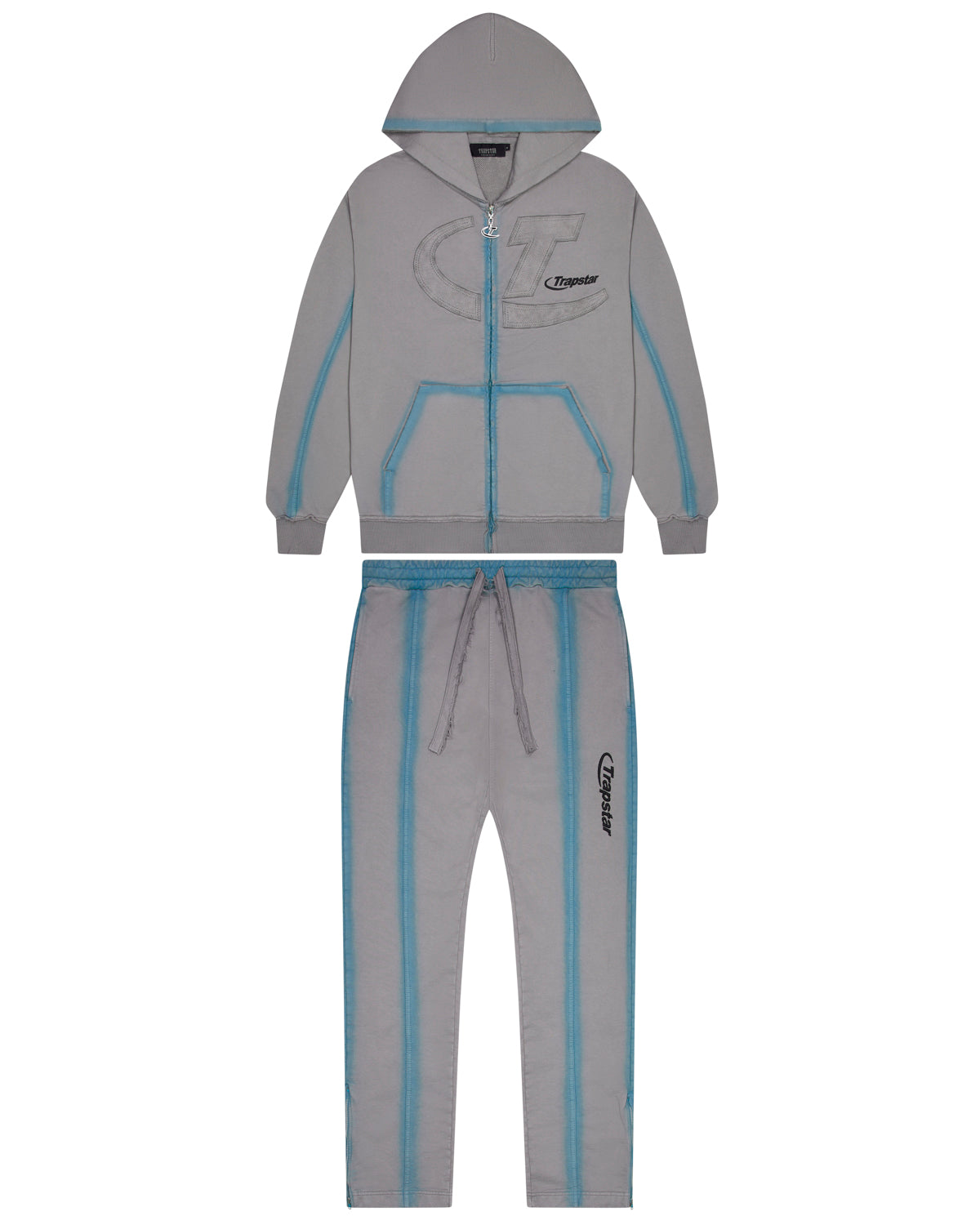 Hyperdrive Zip Through Tracksuit - Grey/Blue