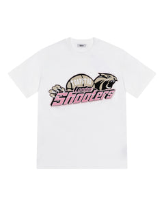 Shooters Chenille T-Shirt - White/Pink