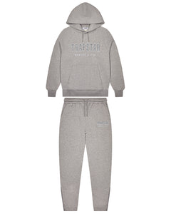Decoded Solid Chenille Hooded Tracksuit - Grey/Blue