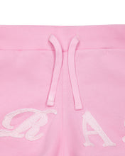 Load image into Gallery viewer, Women&#39;s Script Distressed Applique Shorts - Pink