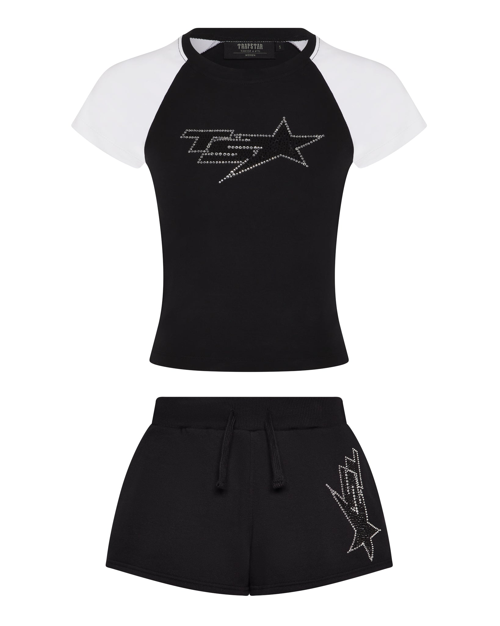 Women's TS Star Diamante Shorts - Black