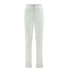 Women's Jacquard Fitted Trousers - White